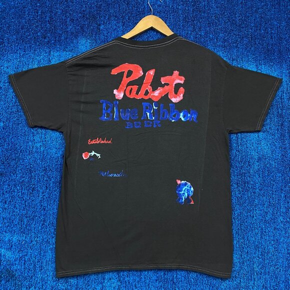 Pabst Blue Ribbon Beer Art Graphic T-Shirt Size Large - Picture 3 of 4
